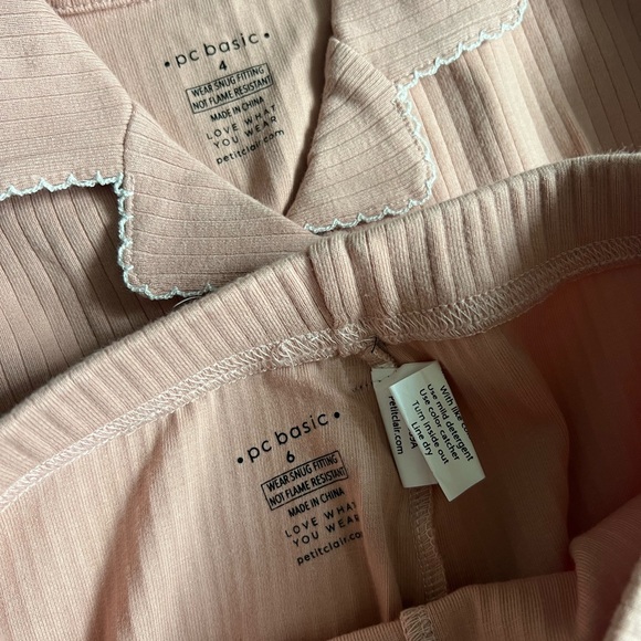 Petit Clair pc basic sz 4-6 girls light pink two piece pajama - Picture 3 of 6